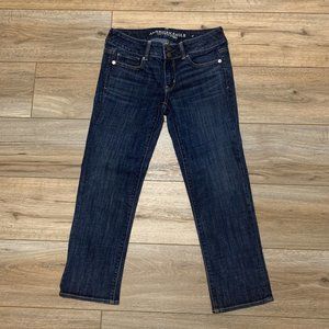 Women's American Eagle Denim Jeans Size 4 Blue Regular Artist Crop Stretch
